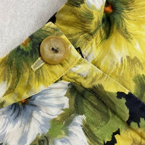 Vtg 50s 60s Coddington Sportswear Floral Circle Skirt XS VLV Cotton Watercolor - Picture 3 of 7